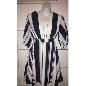 Navy blue & White striped Dress
